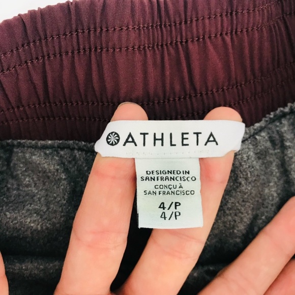 Athleta High Rise Lined Jogger Pants Burgundy Size 4 Petite - Picture 3 of 10